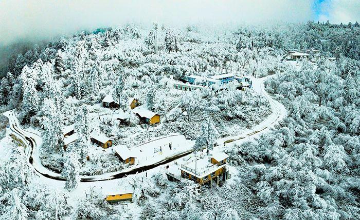 四川石棉王崗坪雪景宛若童話世界