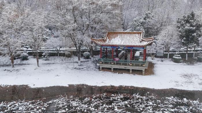 河南寶豐：飛雪迎春 美景如畫(huà)